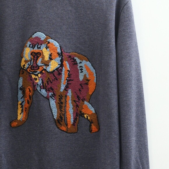 BONOBOS Critter Supersoft Fleece Crew Sweater Embroidered Long Sleeve S 283163 - Picture 8 of 11